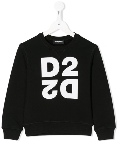 Dsquared2 Teen Bold Logo Print Sweatshirt In Black