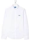 Fay Kids' Contrast Logo Shirt In White