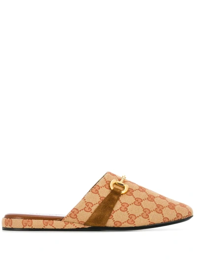 Gucci 1955 Horsebit Slippers In Neutrals