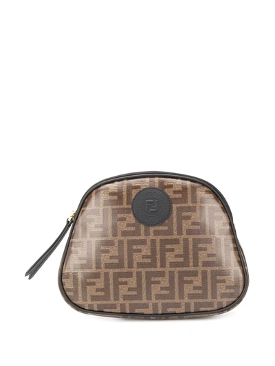 Fendi Ff Motif Beauty Case In Brown