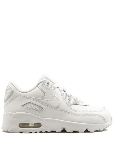 Nike Kids' Air Max 90 Leather Sneakers In White/white/met Silver