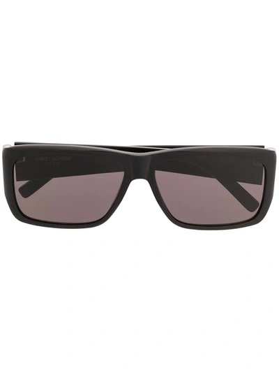 Saint Laurent Sl366 Lenny Rectangular-frame Sunglasses In Black
