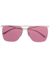 Balenciaga Bb0092s Square-frame Sunglasses In Metallic