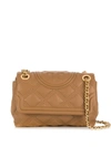 Tory Burch Branded Quilted Crossbody Bag In Brown