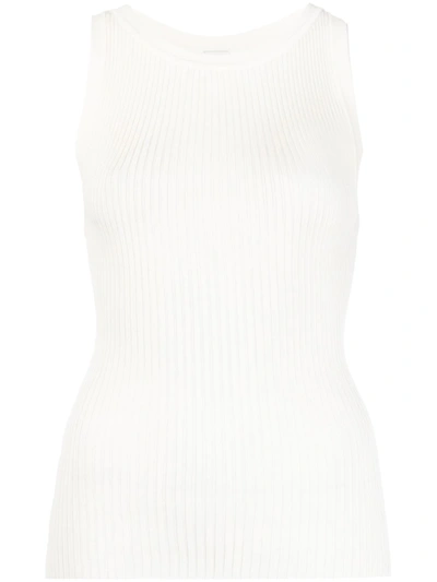 M Missoni Ribbed Knit Waistcoat In White
