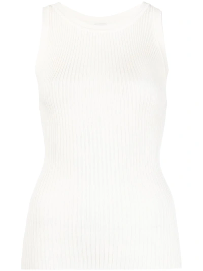 M Missoni Ribbed Knit Vest In White