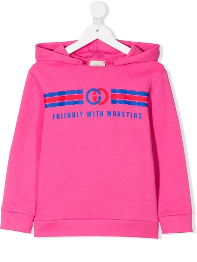 Gucci Kids' Interlocking G Hoodie In Pink