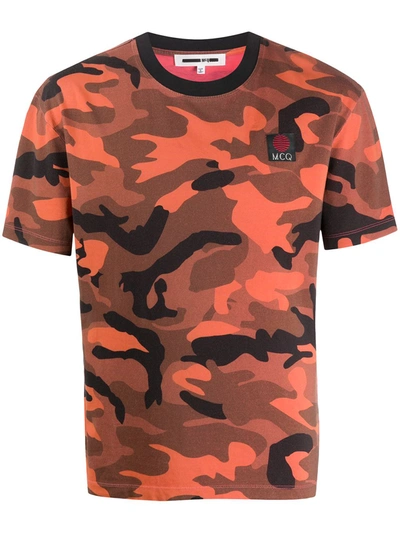 Mcq By Alexander Mcqueen Camouflage Print T-shirt In Orange