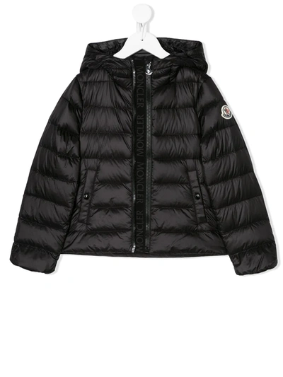 Moncler Kids' Logo Patch Padded Jacket In Black