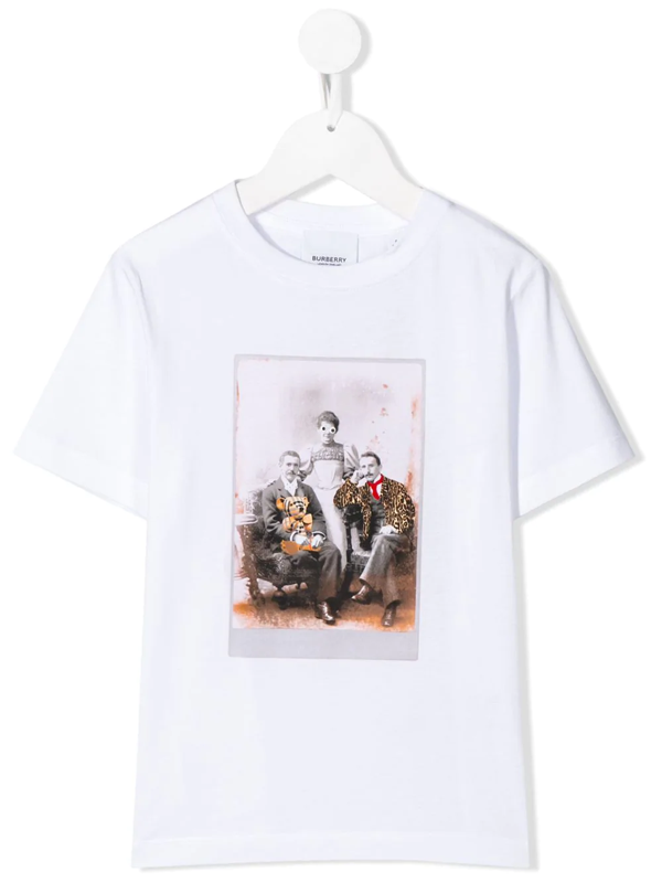 Burberry Kids' T-shirt Mit Signatur In White | ModeSens