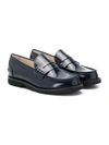 Andrea Montelpare Kids' Varnished Effect Loafers In Blue