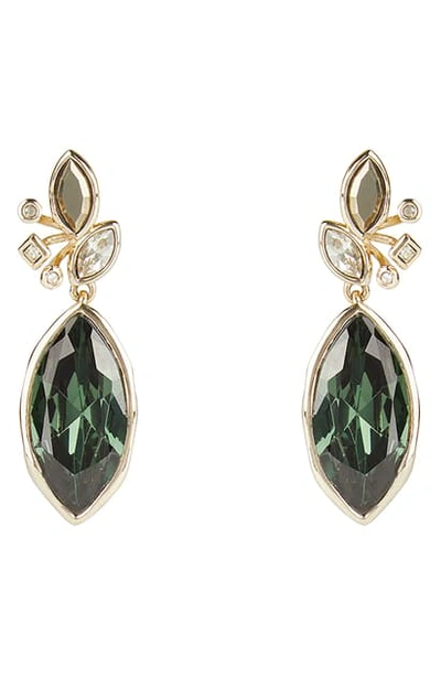 Alexis Bittar 10k Goldplated & Navette Crystal Drop Earrings In Green/gold