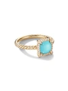 David Yurman Petite Châtelaine® Pavé Bezel Ring In 18k Yellow Gold With Gemstone