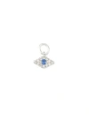 Ef Collection 14k White Gold, Diamond & Blue Sapphire Evil Eye Single Earring Charm