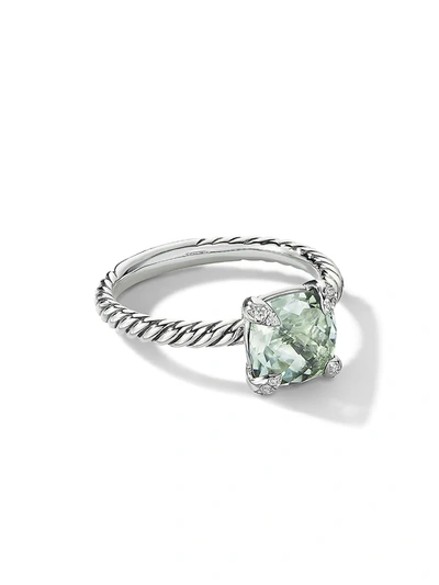 David Yurman Châtelaine Ring With Gemstone & Diamonds In Prasiolite