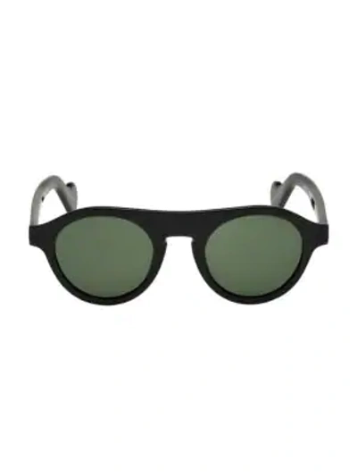 Moncler 48mm Round Sunglasses In Black