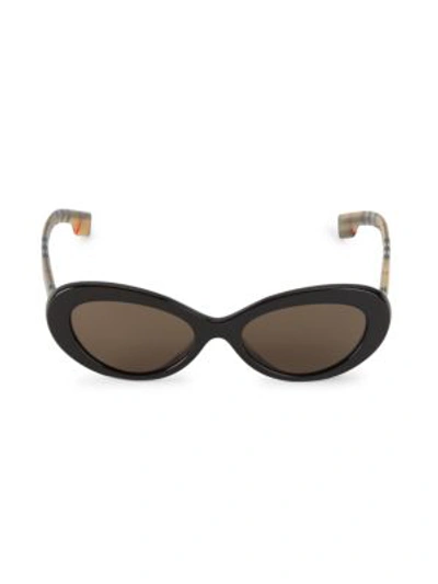 Burberry 54mm Oval Sunglasses In Black