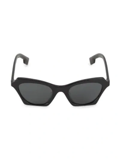 Burberry 49mm Angular Cat Eye Sunglasses In Black