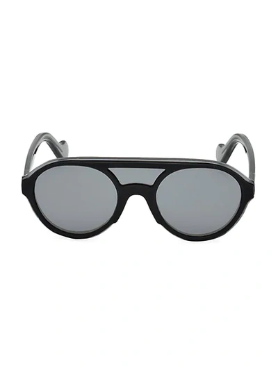 Moncler 51mm Injected Double Bridge Round Sunglasses