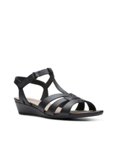 Clarks Collection Women's Abigail Daisy Dress Sandals Women's Shoes In Black Leather