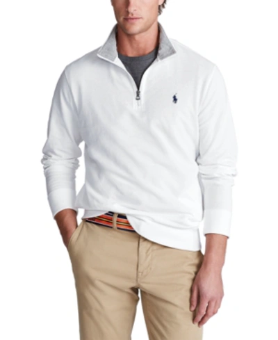 Polo Ralph Lauren Men's Cotton Mesh Quarter-zip Pullover In White