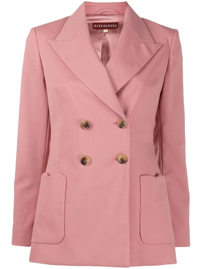 Alexa Chung Wool Blend Double-breasted Blazer In Pale Pink