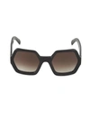 Celine Women's Polarized Octagon Sunglasses, 56mm In Shiny Black/gradient Brown