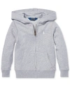 Ralph Lauren Kids' Toddler Girls French Terry Hoodie In Gray