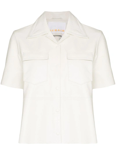 Remain Birger Christensen Sienna Leather Utility Shirt In White
