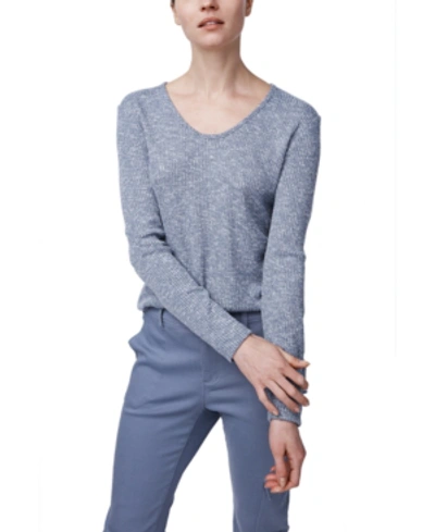 B New York Ribbed Knit High/low Top In Cloud Heather