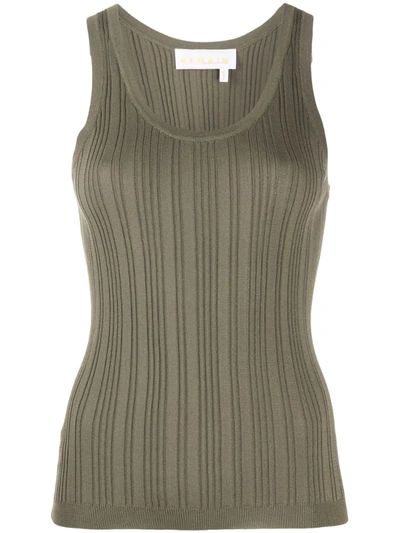 Remain Birger Christensen Gere Ribbed Knit Tank In Green