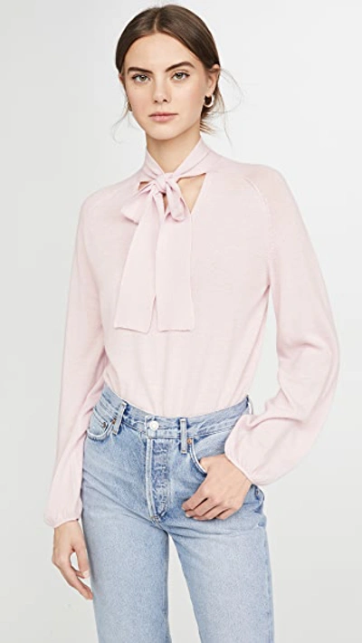 Temperley London Chime Tie-neck Cashmere Sweater In Pink