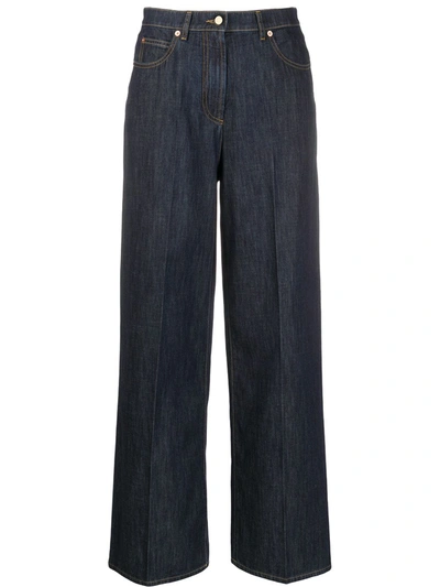 Valentino High-rise Straight-leg Jeans In Dark Wash