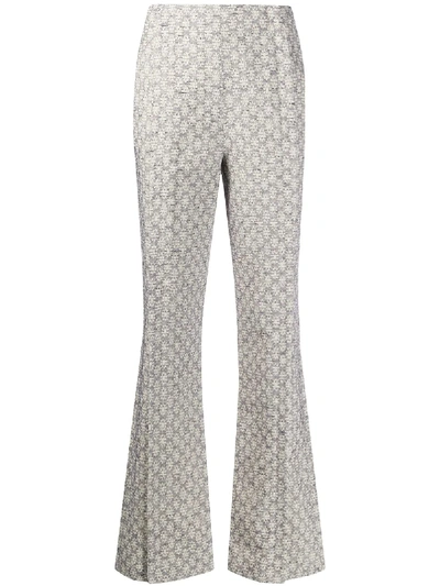 Acne Studios Flared Jacquard Trousers Ink Blue