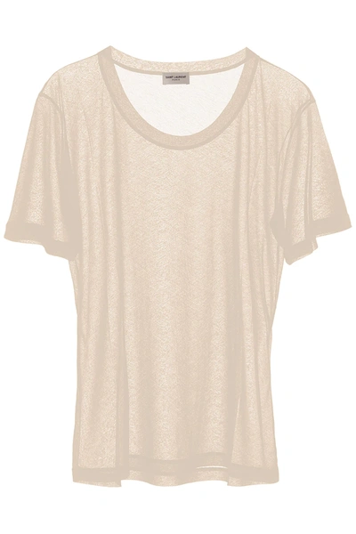 Saint Laurent Basic T-shirt In Beige