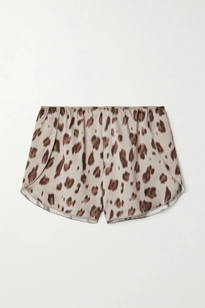 Anine Bing Jade Leopard-print Silk-satin Pajama Shorts In Leopard Print