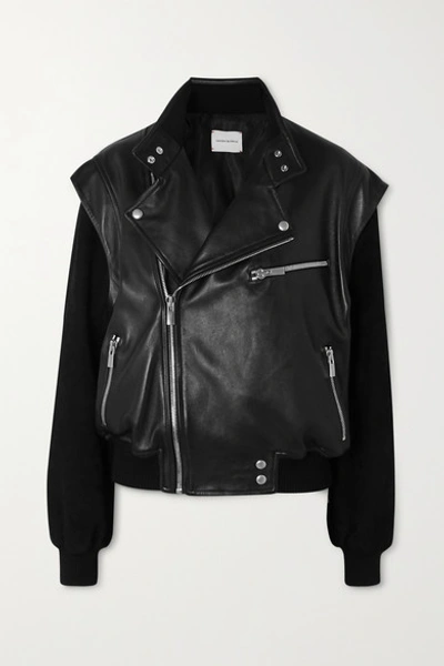Magda Butrym Agness Leather And Suede Biker Jacket In Black