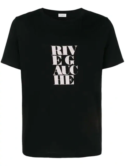 Tシャツ・カットソー SAINT LAURENT 'Saint Laurent rive gauche' T-shirt Black Saint Laurent Black Rive Gauche Logo T-Shirt – Zoo Fashions