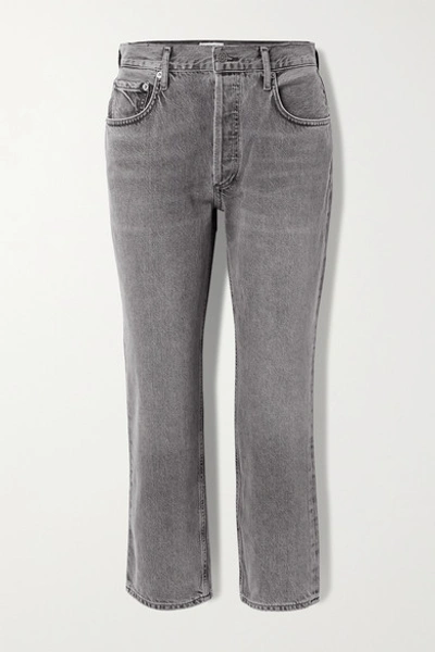 Agolde Ripley Mid-rise Straight-leg Jeans In Anthracite