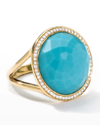 Ippolita 18k Gold Rock Candy Lollipop Ring, Quartz/hematite/diamonds In Turquoise/gold