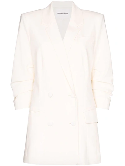 Frame X Imaan Double-breasted Blazer In White