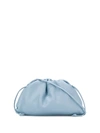 Bottega Veneta The Pouch Large Gathered Leather Clutch In Light Blue