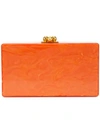 Edie Parker Jean Marbled Acrylic Box Clutch In Orange