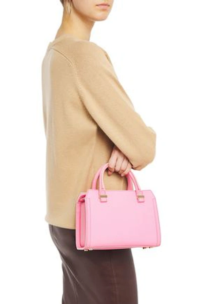 Victoria Beckham Two-tone Textured-leather Shoulder Bag In Pink
