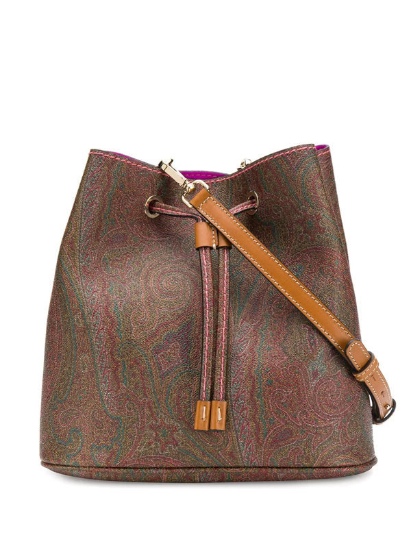 Etro Paisley Print Crossbody Bag In Brown Modesens