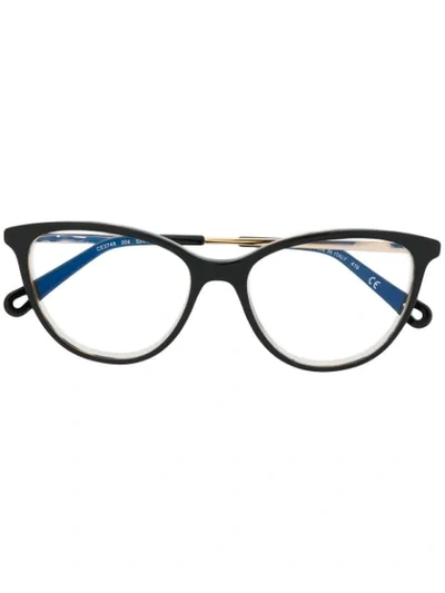 Chloé Tortoiseshell Cat Eye Frame Glasses In Black