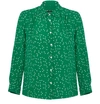 Apc Silk Heart Print Blouse In Green