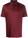 Z Zegna Concealed Front Polo Shirt In Red