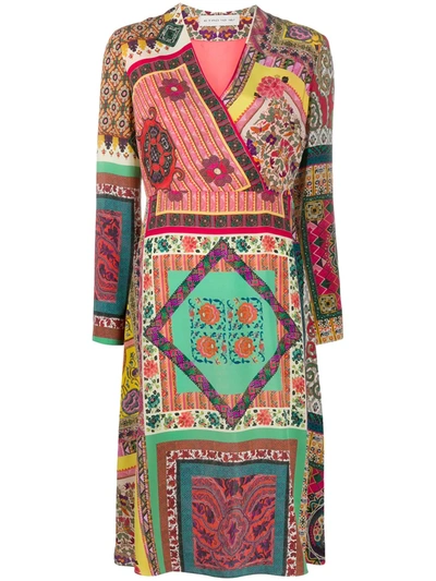 Etro Printed Silk Crepe De Chine Dress In Multicolour