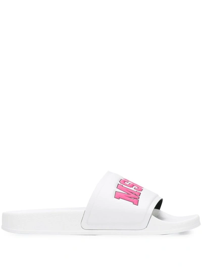 Msgm Logo Stamp Slides In White